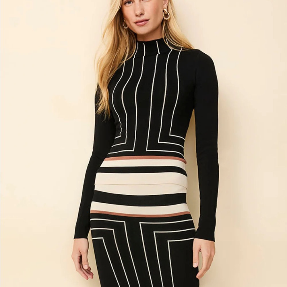 SOLID & STRIPED Black and White Turtleneck Sweater